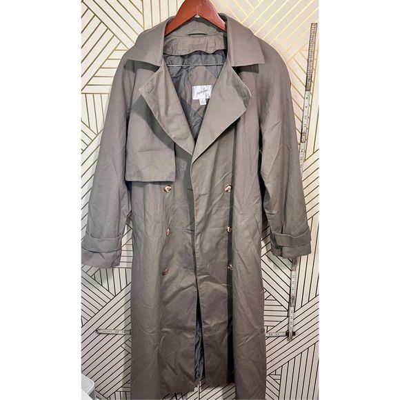 Jacqueline Ferrar Women's Double Breasted Belted Trench Coat Tan Brown Size 16 - Picture 11 of 12